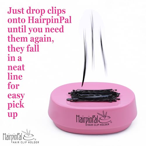 HairpinPal Magnetic Bobby Pin Holder - Easy Hair Clip and Pin Collector - Manage Hair Clips - Barrettes - Bobbi Pins - Keeps Rooms Tidy - Ideal for Travel - Raspberry Mauve - Made in the USA