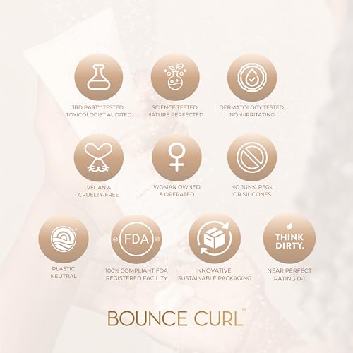 Bounce Curl Super Smooth Cream Conditioner, Lightweight Conditioner Infused with Aloe & Safflower Oil, Hydrating Formula For Fine and Medium Hair Textures, Color Safe & Vegan (8 oz)