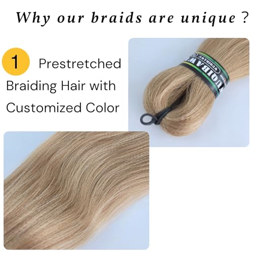 Brown Blonde Braiding Hair Pre stretched Box Braiding Hair Extensions Feed in Braids