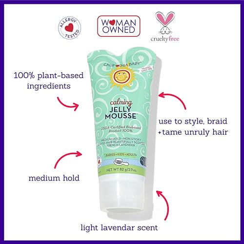 California Baby Calming Hair Gel for Kids | 100% Plant-Based Baby Hair Gel | Medium-Hold | Lavender Scent | Hypoallergenic| 82 g / 2.9 oz.