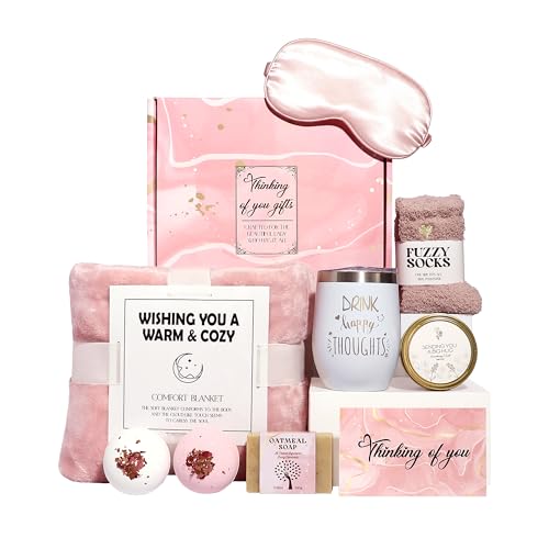 GRANNY SAYS Birthday Gift for Mom, Spa Gifts Set, Self Care Gifts with Luxury Flannel Blanket, Gift Baskets for Women, Get Well Gifts After Surgery for Mother, Friends, Wife, Sister