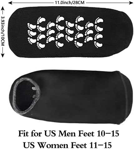 Codream Large Men's Moisturizing Gel Socks Men's Feet Care Ultimate Treatment for Dry Cracked Rough Skin on Feet Pack of 2 Pairs Black US Men 10-15