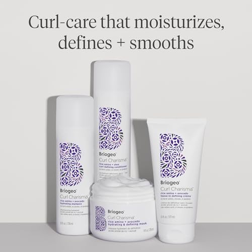 Briogeo Curl Charisma Rice Amino + Avocado Hydrating & Defining Mask, Hair Mask for Wavy, Curly, and Coily Hair, Deeply Nourishes and Defines Curl Pattern, Protein-Free, Vegan, Cruelty-Free