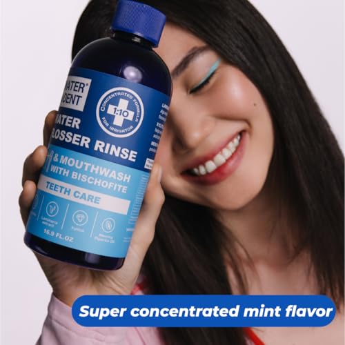 Concentrated Irrigant | Mouthwash for Water flosser | Add to Oral irrigator | Mint Flavor | When dilluted 186 fl.oz | Alcohol and Fluoride Free. Made in USA | Pack of 1 = 16.9 fl.oz WATER DENT