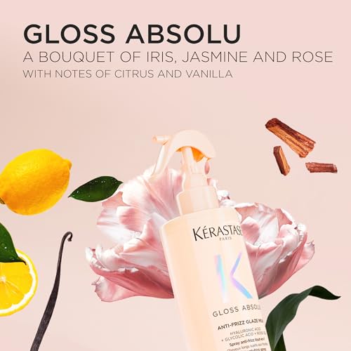 Kerastase Gloss Absolu Anti-Frizz Glaze Milk - Instantly Detangles, Hydrates & Smooths, Eases Blow-Dry, Absorbs Frizz & Fly-Aways, Protects from Heat & Humidity, For Long Hair