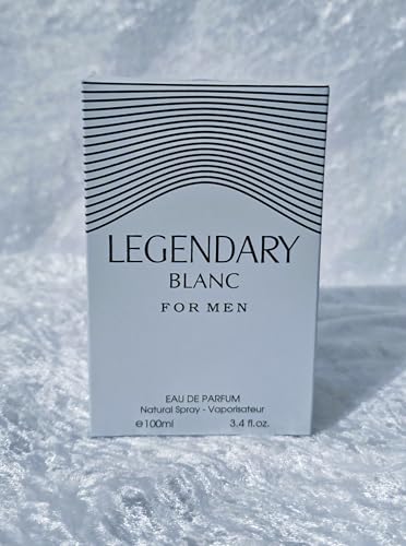 LEGENDARY BLANC Cologne for Men Eau de Parfum Woody Aromatic Fragrance 3.4oz/100ml, Natural Spray, Long Lasting