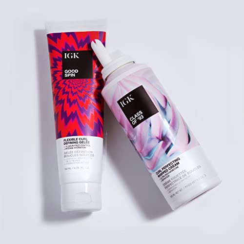 IGK GOOD SPIN Flexible Curl Defining Gelee | Hydrating + Frizz Control + Hold | Vegan + Cruelty Free | 4.75 Oz