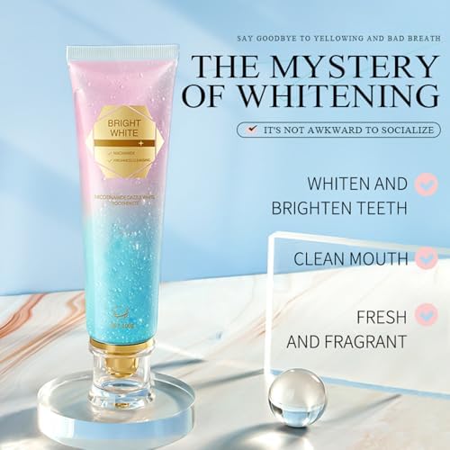 2 Pcs Niacinamide Whitening Toothpaste, Niacinamide Intensive Whitening Toothpastes, Improves Gum Health and Fresh Breath, Remove Tooth Stains