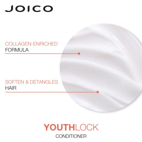 Joico YouthLock Shampoo & Conditioner Set Formulated with Collagen | Youthful Body & Bounce | Reduce Breakage & Frizz | Free of SLS/SLES Sulfates
