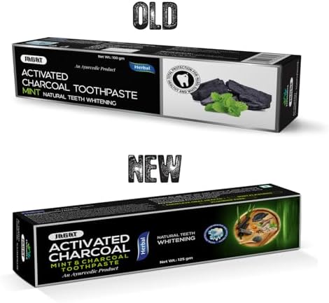 Jagat Activated Charcoal Toothpaste, Teeth Whitening Mint Flavor Toothpaste, Fluoride Free Natural, Removes Plaque, No Artificial Colors, BPA Free, Gum Cure, Vegan - Pack of 3 (4.4 OZ X 3 Tubes)