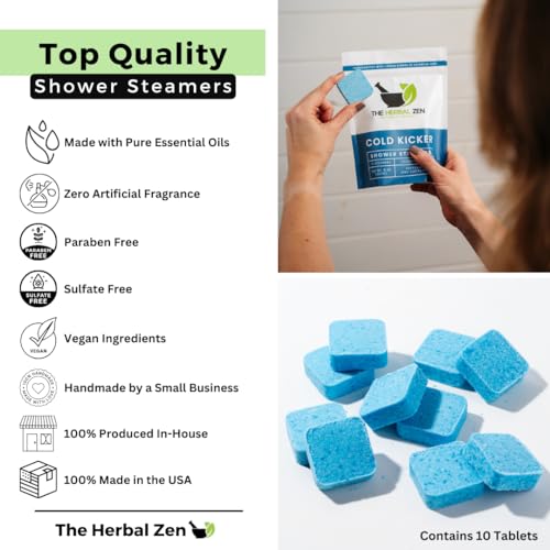 Cold Kicker Shower Steamers Aromatherapy, Eucalyptus Shower Steamer, Shower Bombs Made in the USA, Menthol Shower Steamer, Self Care Gifts, Mothers Day Gift, Shower Steamers for Women and Men