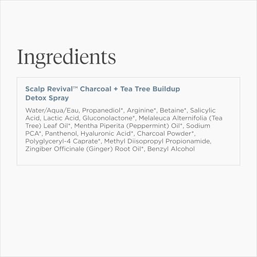 Briogeo Scalp Revival Charcoal + Tea Tree Buildup Detox Spray, Dry Scalp Pre-Wash Treatment for Dry Scalp & Itchy Scalp, Build Up, Detox Spray, Unclog Hair Follicles, Vegan, Cruelty-Free, 4 fl oz