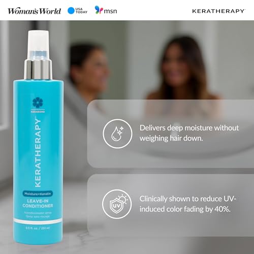Keratherapy Keratin Infused Moisture Leave In Conditioner Spray, 8.5 fl. oz., 251 ml - Hydrating Leave in Conditioner Spray with Jojoba Oil, Panthenol, Arginine Amino Acid & Wheat Oil for Damaged Hair