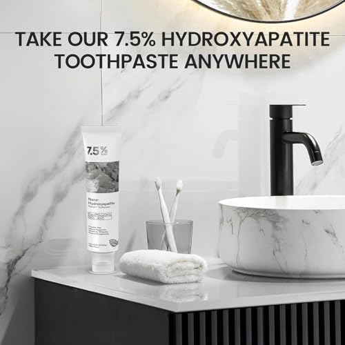 2PCS Hydroxyapatite Toothpaste 7.5 for Sensitive Teeth – Advanced Enamel Repair & Whitening, Fluoride-Free with Refreshing Mint, 4.23oz (120g) Each
