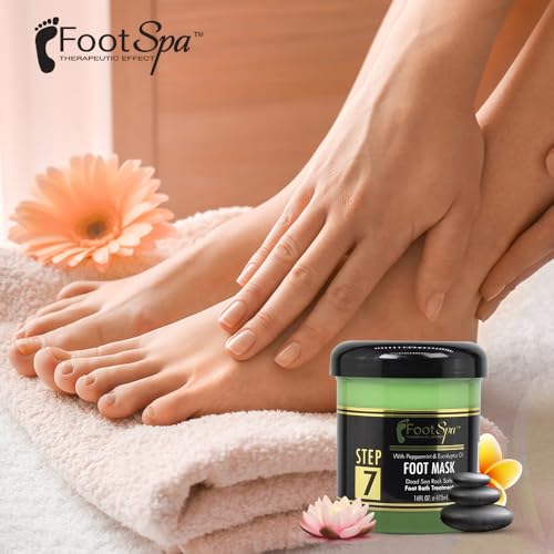 Cream Mask for foot, 16 Oz With Peppermint and Eucalyptus Oil - Pedicure Massage for Tired Feet and Body, Hydrating, Fresh Skin - Infused with Hyaluronic Acid, Amino Acids