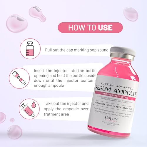 BRÜUN HS - Control Hair and Scalp Ampoule Serum – Korean Serum Booster For Hair Growth Use without Derma Pen Skin Care Serum 1.18 fl.oz