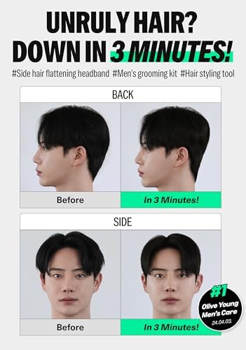 DASHU Perfect Downtech Original 3-Minute No Heat at Home Hair Press Down Perm Solution for Hair, Hair Straightener for Men's Grooming