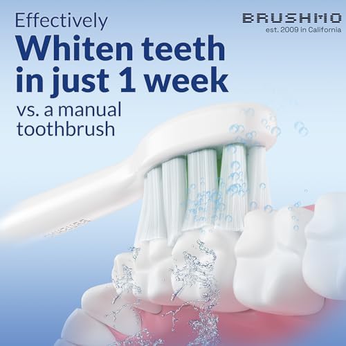 Brushmo Whitening Replacement Toothbrush Heads, Compatible with Philips Sonicare Click-on Electric Toothbrush Handles, 8 Standard Heads, Medium Firm Diamond-Shape Dupont Bristles, BM668, White