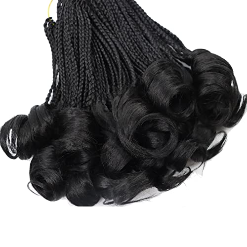 Crochet Hair for Women 10 Inch Crochet Braids Box Braids French Curl Braiding Hair Pre Looped Crochet Hair Short French Curl Crochet Braids with Curly Ends Extensions Braids (1B)