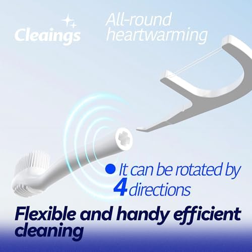 cleaings® Disposable Toothbrushes with Double Cleaning Beads Toothpaste and Clean Floss Picks for Work or Travel - 20 pcs-Mint Flavor（Pack of 1）