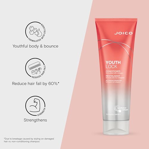 Joico YouthLock Conditioner Formulated with Collagen | Youthful Body & Bounce | Soften and Detangle Hair | Boost Shine