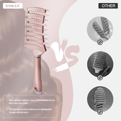Curved Detangling Hair Brush, Vented Detangler Brush Faster Blow Drying, Wet Hair Brushes for Women, All Hair Types Wet Dry Curly Thick