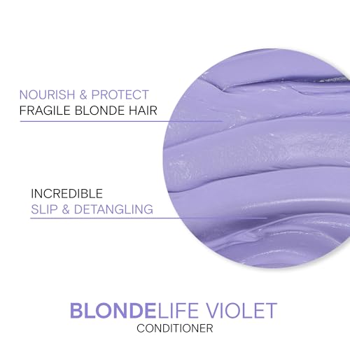 Joico Blonde Life Violet Conditioner | For Cool & Bright Blonde Hair | Neutralize Brassy Tones | Banish Yellow Tones | Boost Shine | Sulfate Free | With Monoi & Tamanu Oil