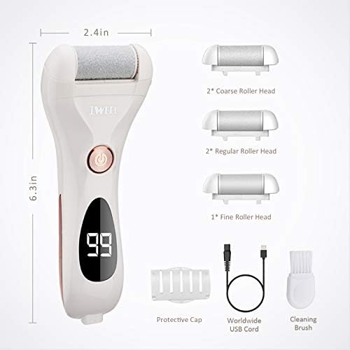 Callus Remover for Feet Shaver Rechargeable Electric Foot File Pedicure Tools for Feet Professional Callous Shaver Waterproof Pedicure kit for Cracked Heels and Dead Skin