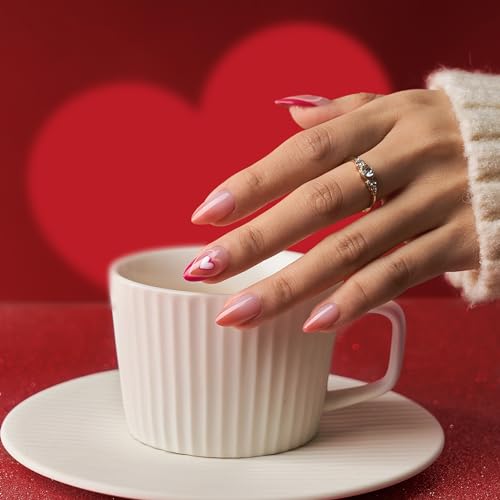 BTArtbox XCOATTIPS Natural Nail Tips Matte -Short Almond Press On Nails Pink, Long Lasting Soft Gel Nails False Nail, Soak Off Acrylic Fake Nails Extensions for Nail Art DIY