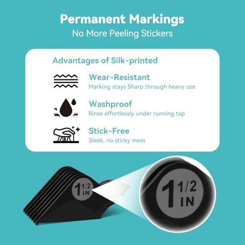 Clipper Guards Set 10 12 14 16 18 20 Compatible with Most Wahl Clippers, Clipper Guides Replacement - 1.25" to 2.5", 6 Piece Set, Black Color