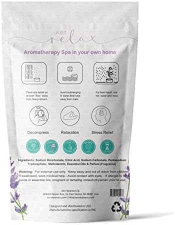 Lavender Shower Steamers by Zen - Aromatherapy (Pack of 15) Extra Large Shower Bombs with Essential Oils Self Care Relaxation Stress Relief