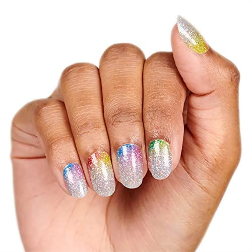 Color Street: Throwing Shade (Silver glitter w. rainbow accents)