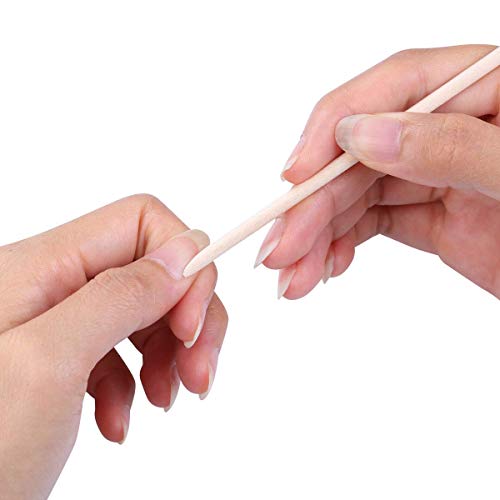 BTYMS 600 Pcs Orange Wood Stick Cuticle Pusher 4.5 Inch Double Sided Wooden Cuticle Remover Orange Sticks for Nails