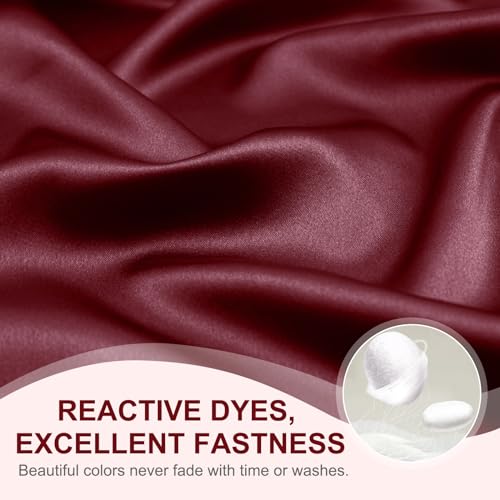 CAAIR Silk Bonnet for Sleeping, 22 Momme Grade-6A 100% Pure Mulberry Hair Care, Maintaining Hairstyles Overnigh, Elastic and Twist Knot Design,Hair Sleeping(1PC, Burgundy)