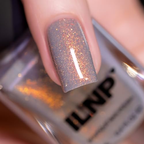 ILNP Flicker - Flickering Light Grey Shimmer Nail Polish