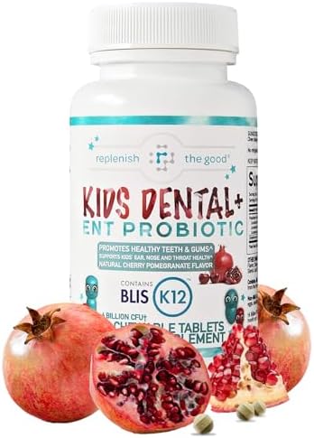 Children's Dental Probiotic Chewables - Digestive & Immune Support - Oral Probiotics for Healthy Teeth and Gums, Bad Breath & ENT Support - Cherry-Pomegranate Flavor (60 Count)