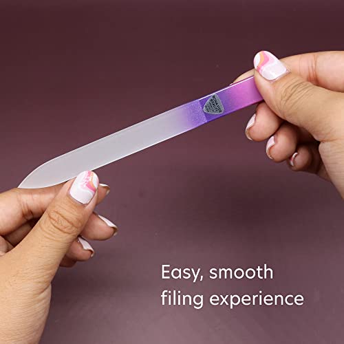 Bona Fide Beauty Czech Glass Nail Files Set - 10-Piece Crystal Nail Files Set in Sleeves, Bulk Nail Files from The EU (Multicolor)