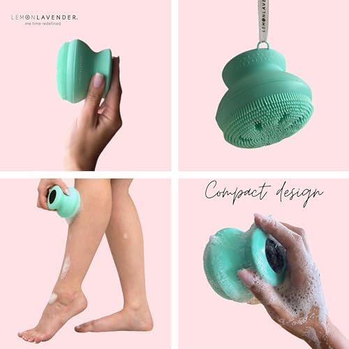 Lather Me Up in-Shower Silicone Brush Scrubber - Pack of 2 - Pink & Orange