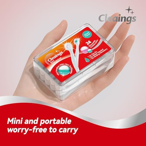 cleaings® Mini Disposable Toothbrush Set with Toothpaste – Travel Essentials, Portable Toothbrush for Women & Men, Camping, Road Trip, Vacation, 24 Count-Mix Flavor（Pack of 5）