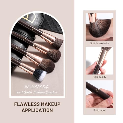 BS-MALL Makeup Brush Set Professional Makeup Brushes with PU Leather Bag Makeup Brush Case Perfect for Makeup Enthusiasts & Professionals