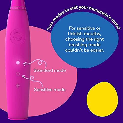 Burst Kids & Toddlers Electric Toothbrush (Blue) | Soft Bristles | Two Minute Timer | Rechargeable Battery | Easy-Grip Silicone Handle | 2 Modes for Healthy Smiles | Ages 3+