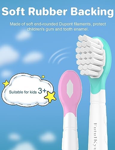 Kids Replacement Heads for Philips Sonicare: 3+ Years Old Children Soft Electric Toothbrush Compact Child Brush Head for Boys Girls, Pink & Blue 8 Pack