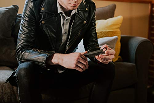 Chicago Comb Model 1 Carbon Fiber, Made in USA, smooth, strong, and light, anti-static, heat-resistant, 5.5 inches (14 cm) long, ultimate daily use, pocket, and travel comb