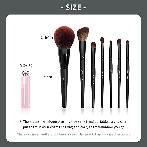 Jessup Makeup Brushes Set Premium Synthetic Powder Foundation Highlight Concealer Eyeshadow Blending Eyebrow Liner Spoolie Brush Set Black 21pcs T271