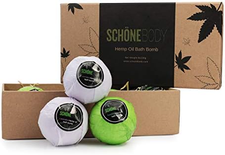 Hemp Bath Bombs, Large Set of 8. Mint, Lavender & Hemp Scents. Vegan, Muscle Therapy, Relaxing & Soothing