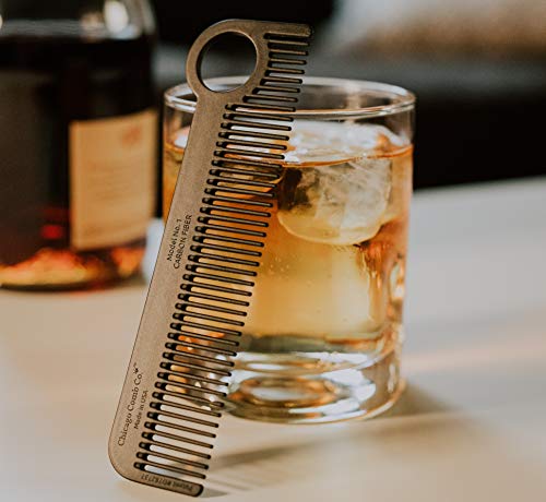 Chicago Comb Model 1 Carbon Fiber, Made in USA, smooth, strong, and light, anti-static, heat-resistant, 5.5 inches (14 cm) long, ultimate daily use, pocket, and travel comb