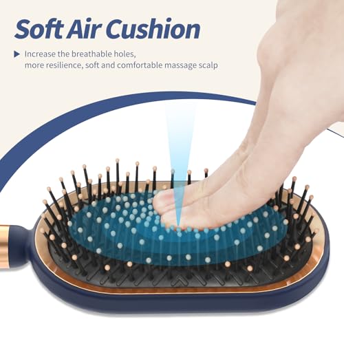Large Paddle Brush, Hair Brush for Thick Thin Hair, Professional Hairbrush for Blow Drying, Massage Flexible Soft Bristles, Deluxe Gold Handle, Hairbrush for Women Men Kids