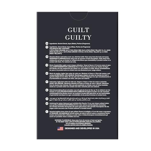 Hybrid & Company Guilt Guilty For Men Eau De Parfum Vaporisateur Natural Spray 3.4 Fl Oz