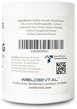 Chewtab Advanced Whitening Toothpaste Tablets with Nano-Hydroxyapatite 180 Count Refill (Peppermint)