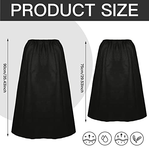 Janmercy 16 Pcs Disposable Spa Wraps for Women with Adjustable Closure Non Woven Towel Sweat Steaming Salon Bathrobe(Black)